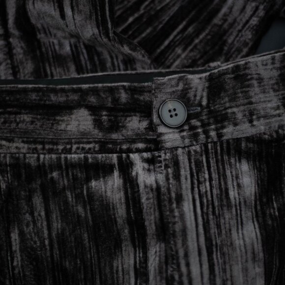 ZARA Pants XL Brown Crushed Velvet Wide Leg High Waist NWT Flowy Dressy - Picture 4 of 7